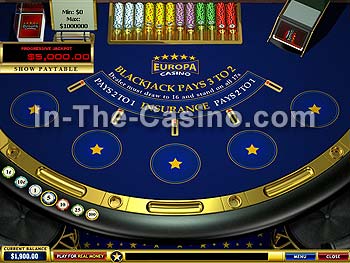 Blackjack Progressive en Europa Casino